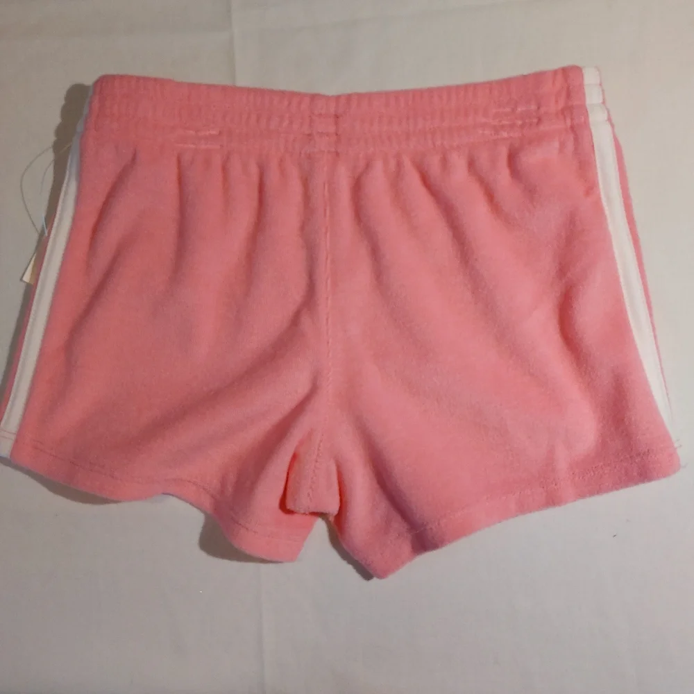 Adidas Trefoil French Terry Girls Shorts NWT Size 4 Pink White